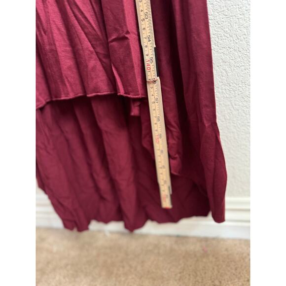NWT Women's Off Shoulder Maroon Hi-Low Maternity Dress Empire Gown Small - Picture 4 of 12
